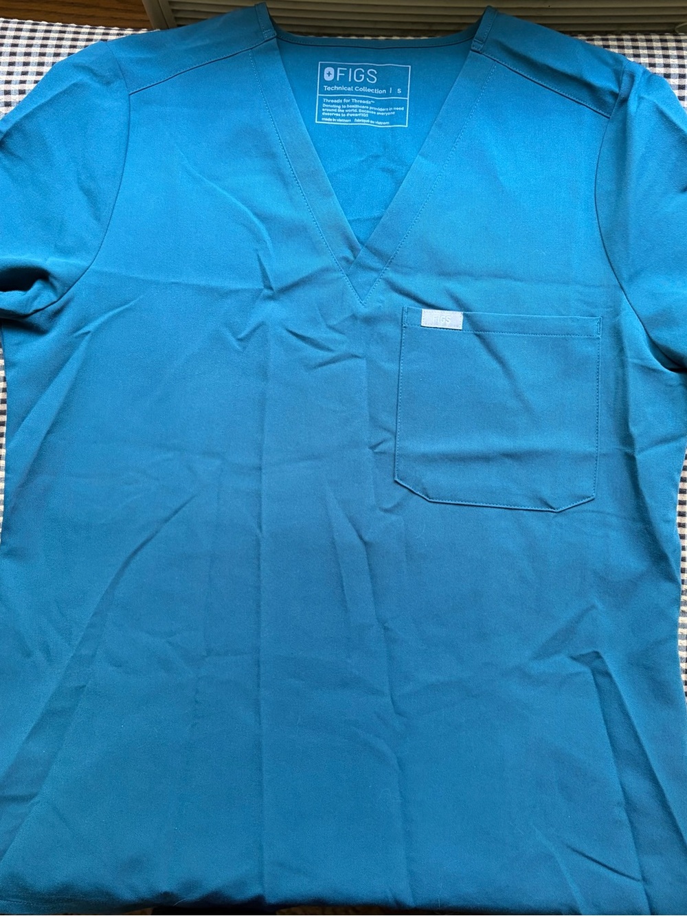 FIGS Womens Teal V-Neck Scrub Top